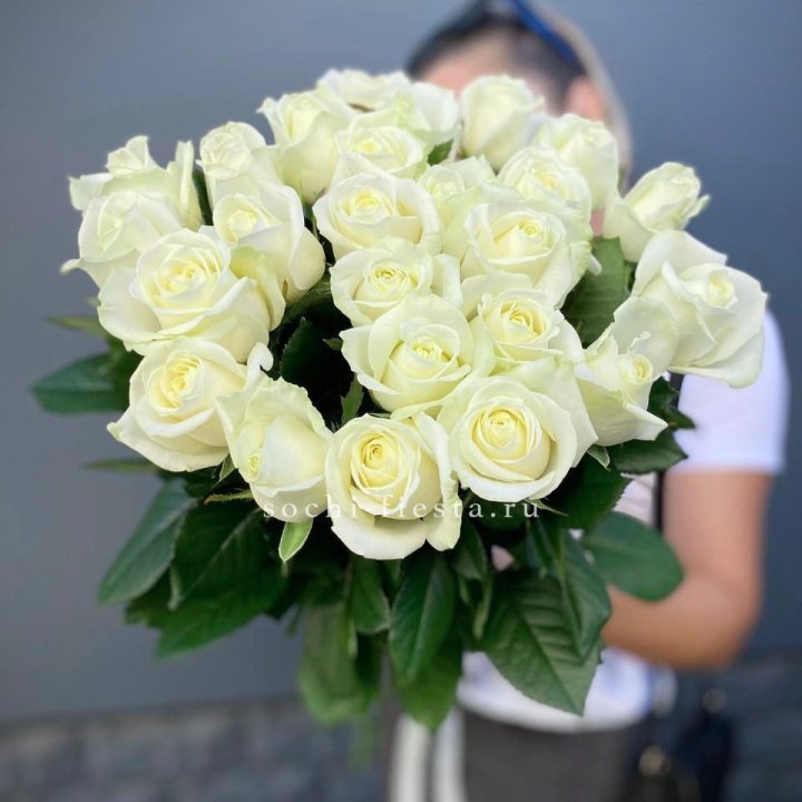 Голландские розы белые 25 с доставкой в Баку